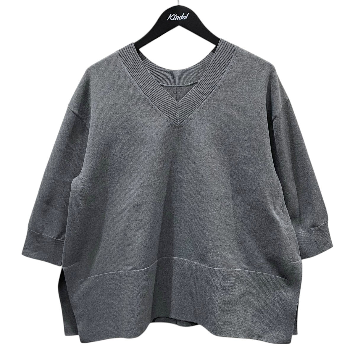 UNITED ARROWS 24AW Vネック七分袖ニットセーター ミニマル 2WAY 7SL ニット 1513-106-4802 古着・中古-1枚目のアイテム画像