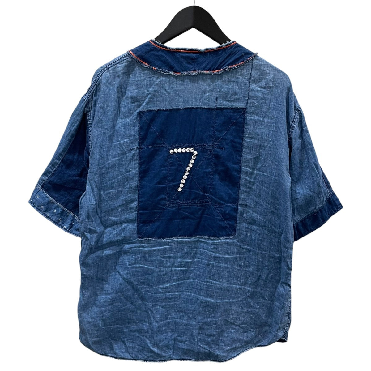 KAPITAL 19SS 半袖シャツ 綿×リネン IDGパッチワーク ベースボールシャツ K1904SS116 古着・中古-2枚目のアイテム画像