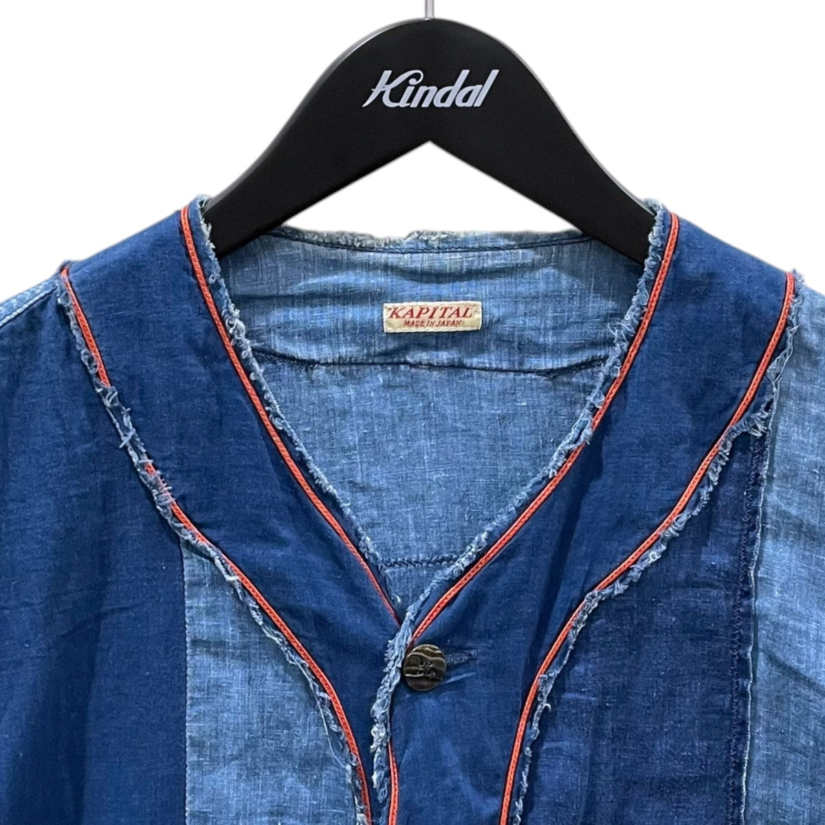 KAPITAL 19SS 半袖シャツ 綿×リネン IDGパッチワーク ベースボールシャツ K1904SS116 古着・中古-3枚目のアイテム画像