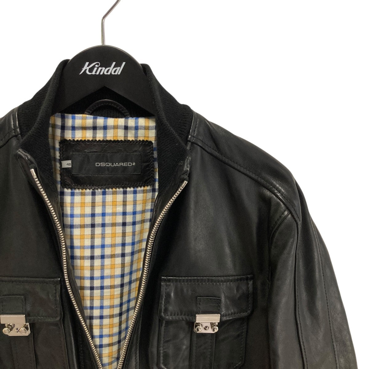 DSQUARED2(ディースクエアード) レザージャケット ブラック サイズ 48