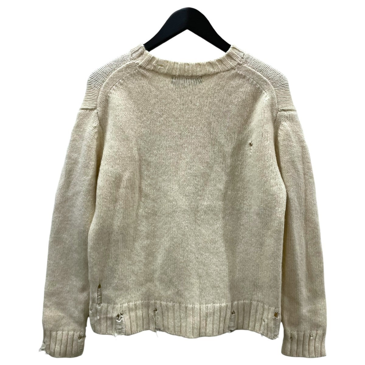 ダメージ加工ニットセーター 3G Crew neck damage knit 3ゲージクルーネックダメージニット US1925