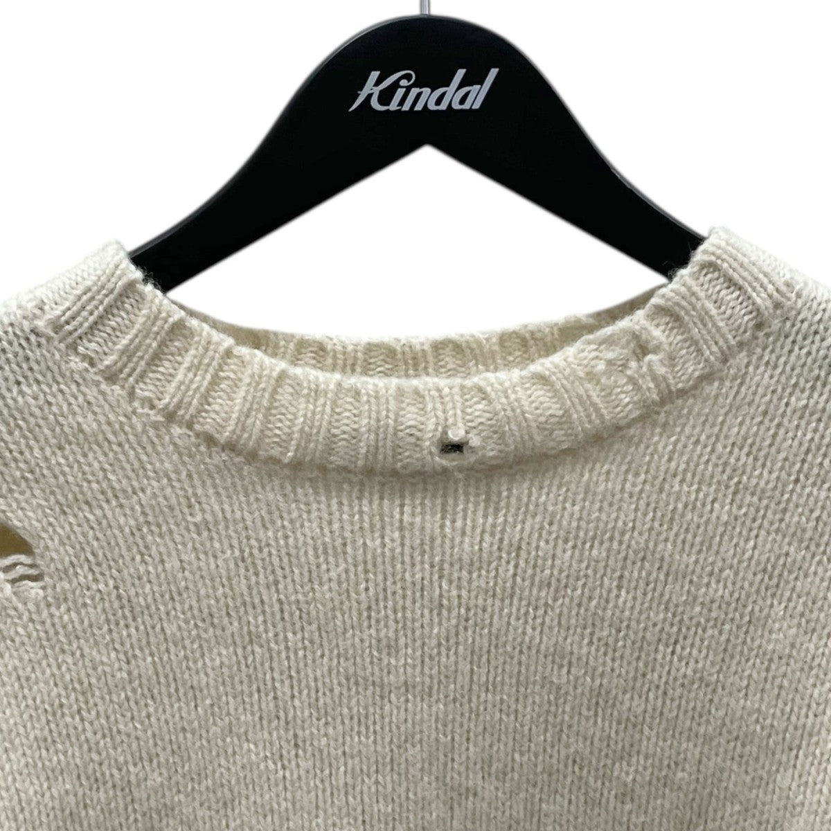 ダメージ加工ニットセーター 3G Crew neck damage knit 3ゲージクルーネックダメージニット US1925