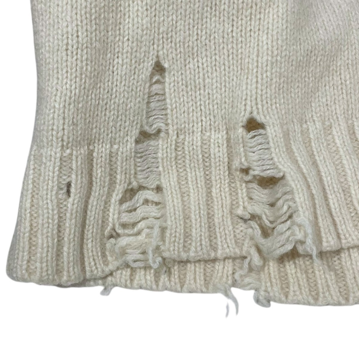 ダメージ加工ニットセーター 3G Crew neck damage knit 3ゲージクルーネックダメージニット US1925