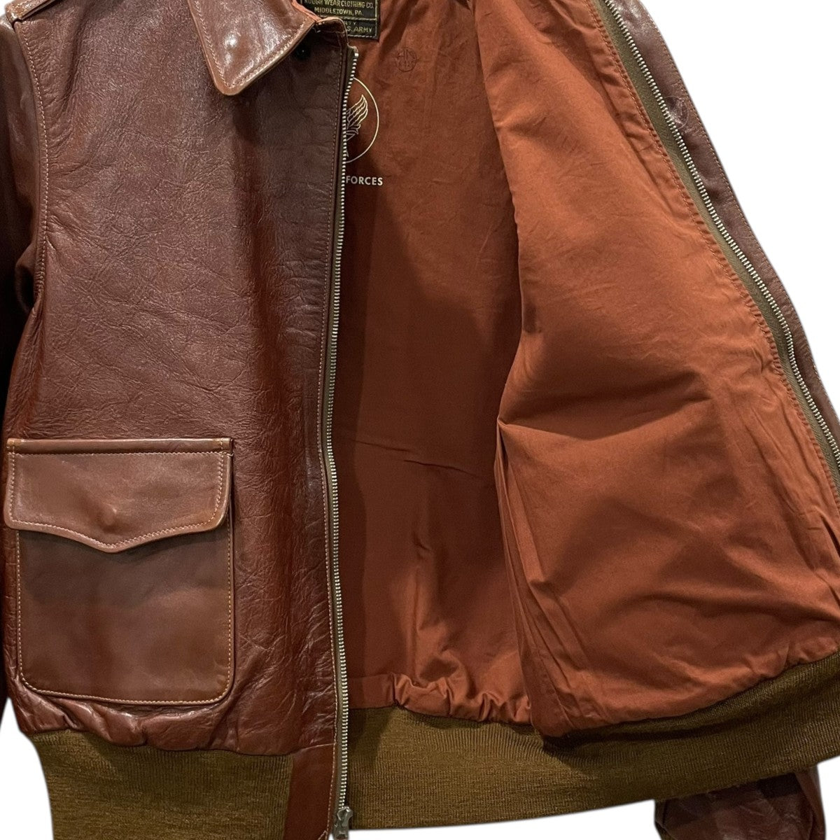 Buzz Rickson’s ジップアップレザージャケット Type A-2 leather flight jacket レサーフライトジャケット R80253／BR80408 古着・中古-3枚目のアイテム画像