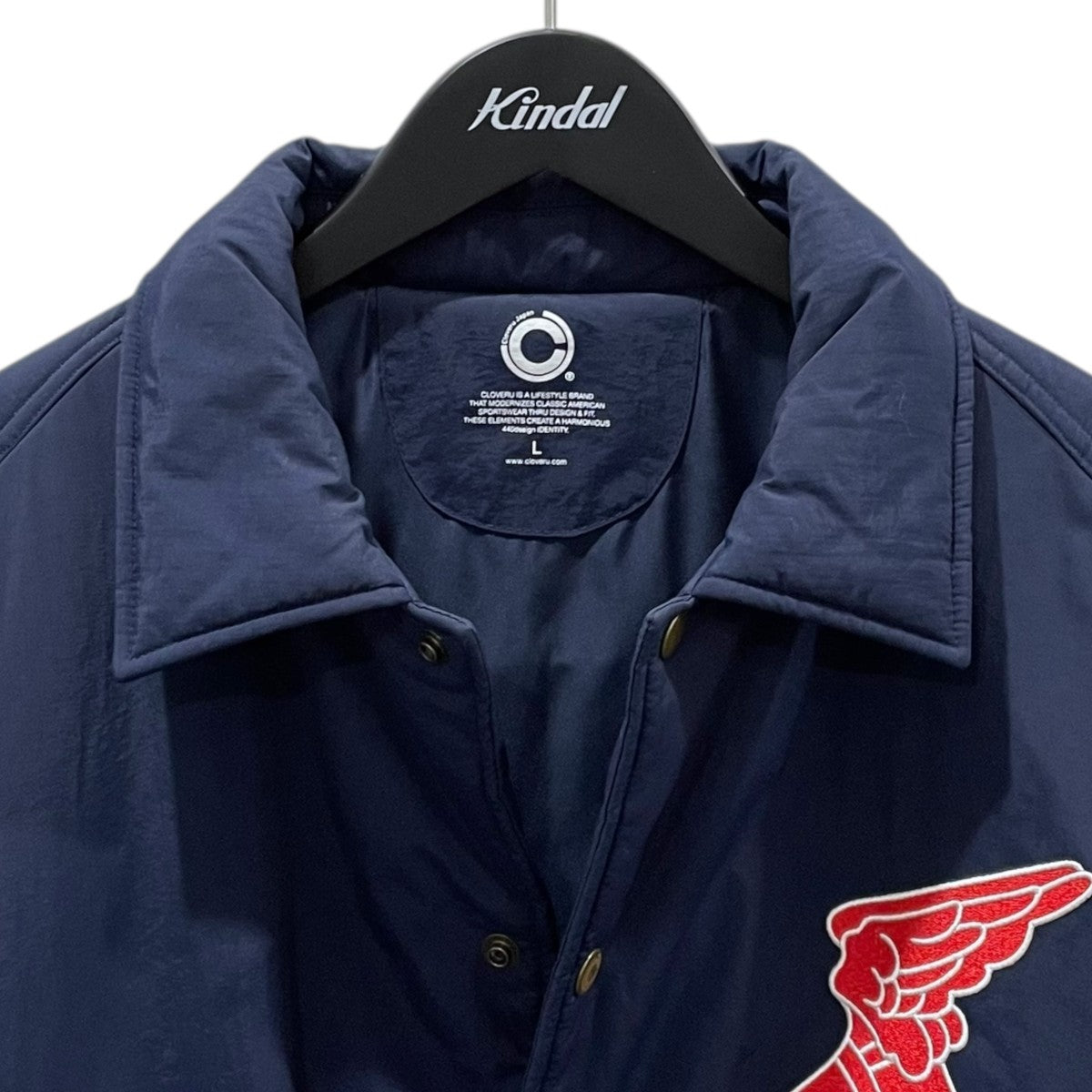 cloveruクローバルウイングフットハイブリッドコーチジャケット XL Cloveru(クローバル) ウイングフット刺繍コーチジャケット FW002308