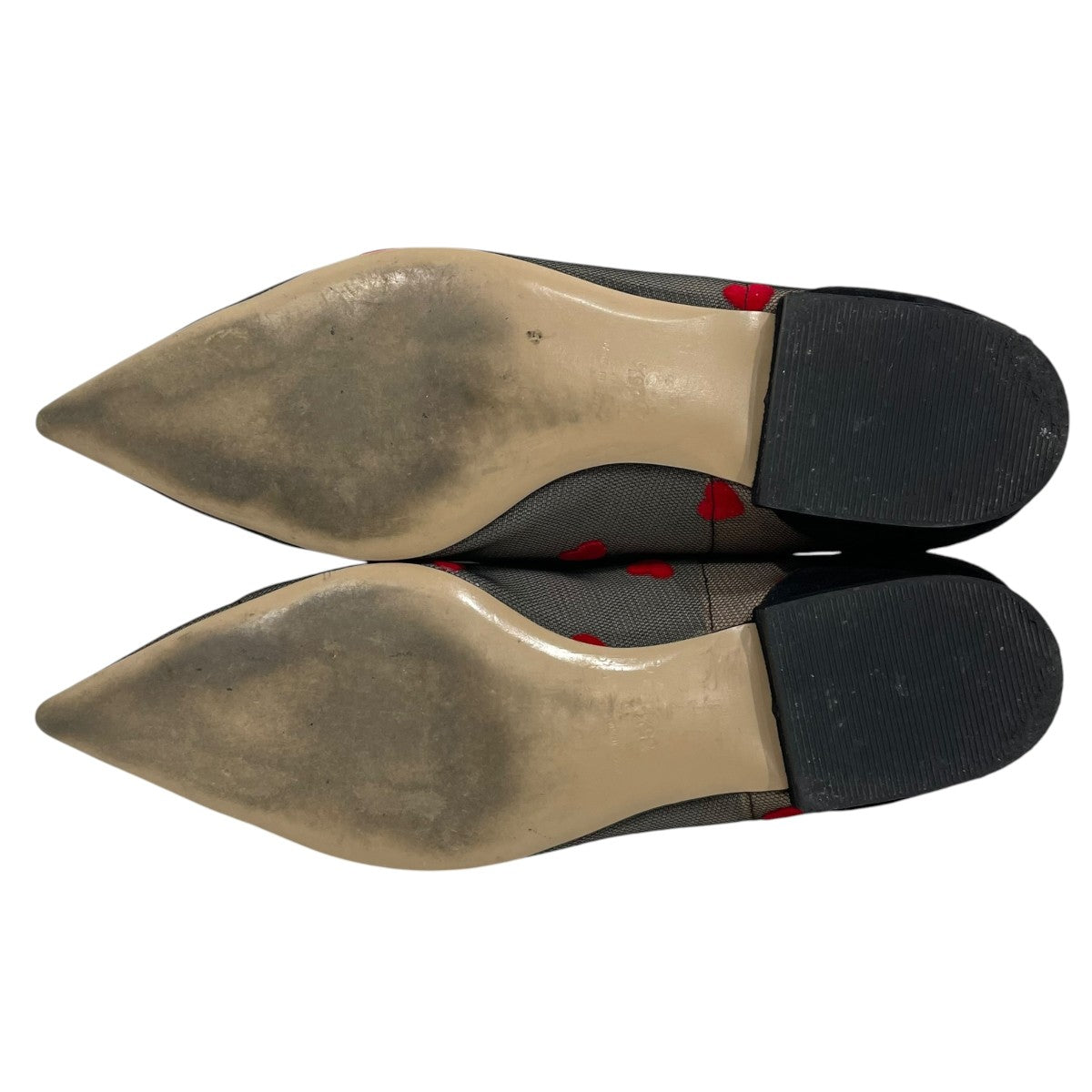 24SS ハートモチーフポインテッドトゥチュールフラットパンプス ANNA V FLAT アンナ ブイ フラット PP24S-ANNA V FLAT-RHC
