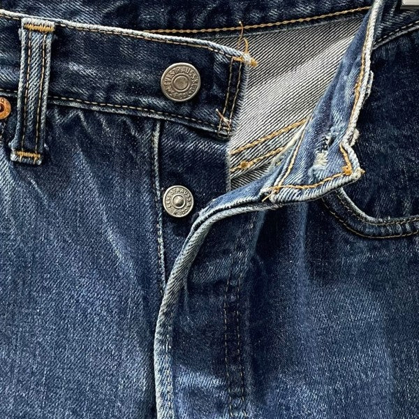 LEVI’S デニムパンツ BIG E 平行ステッチ 足長R ボタン裏6 米国製 古着・中古-3枚目のアイテム画像