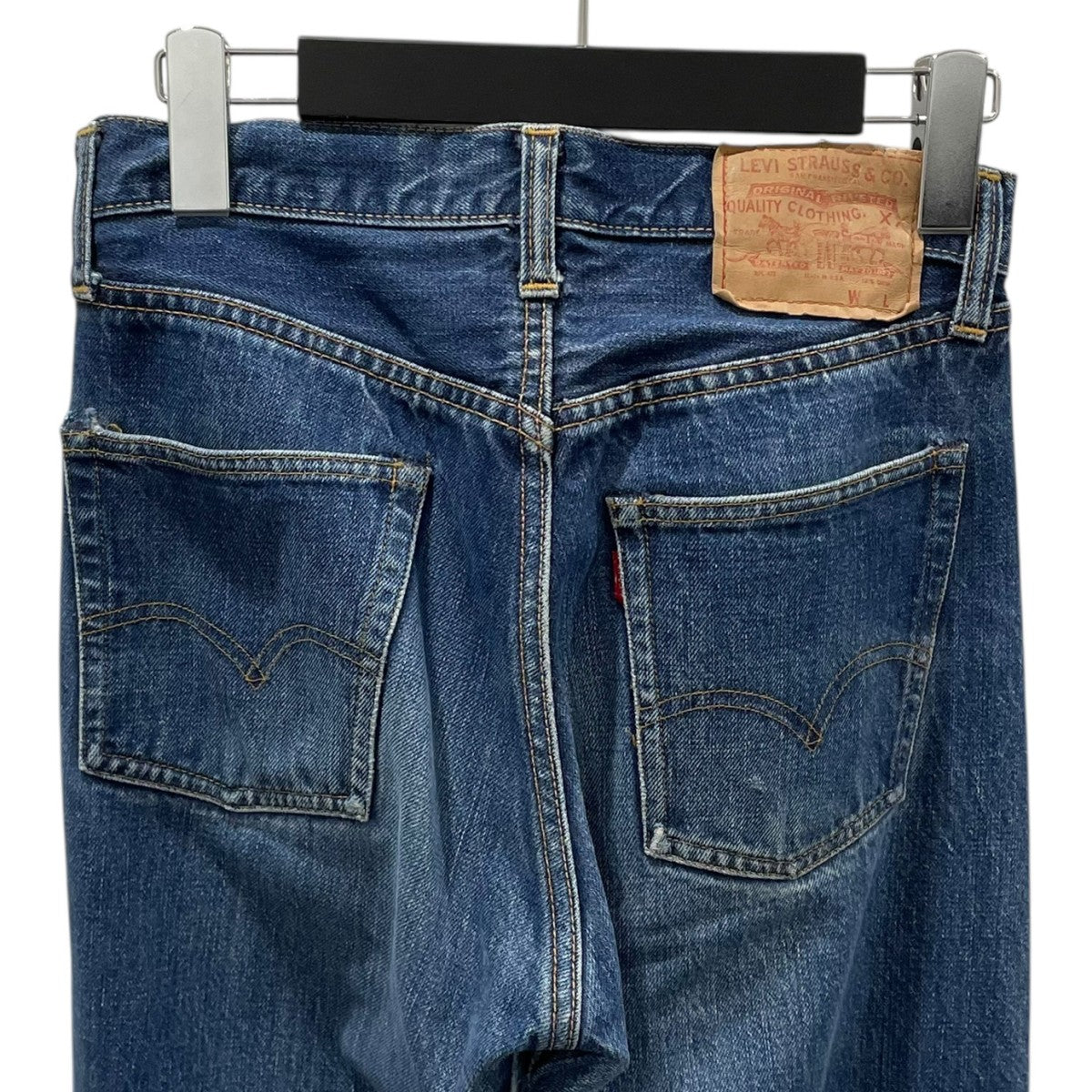 LEVI’S デニムパンツ BIG E 平行ステッチ 足長R ボタン裏6 米国製 古着・中古-4枚目のアイテム画像