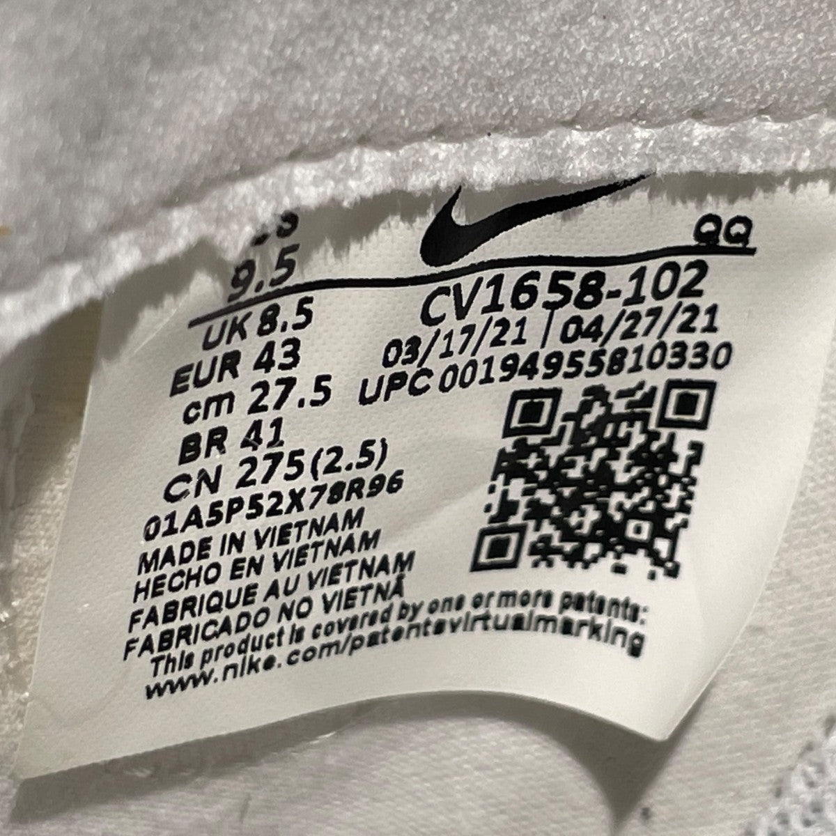 NIKE SB Blazer Court Icy WhiteローカットスニーカーCV1658-102 古着・中古-6枚目のアイテム画像