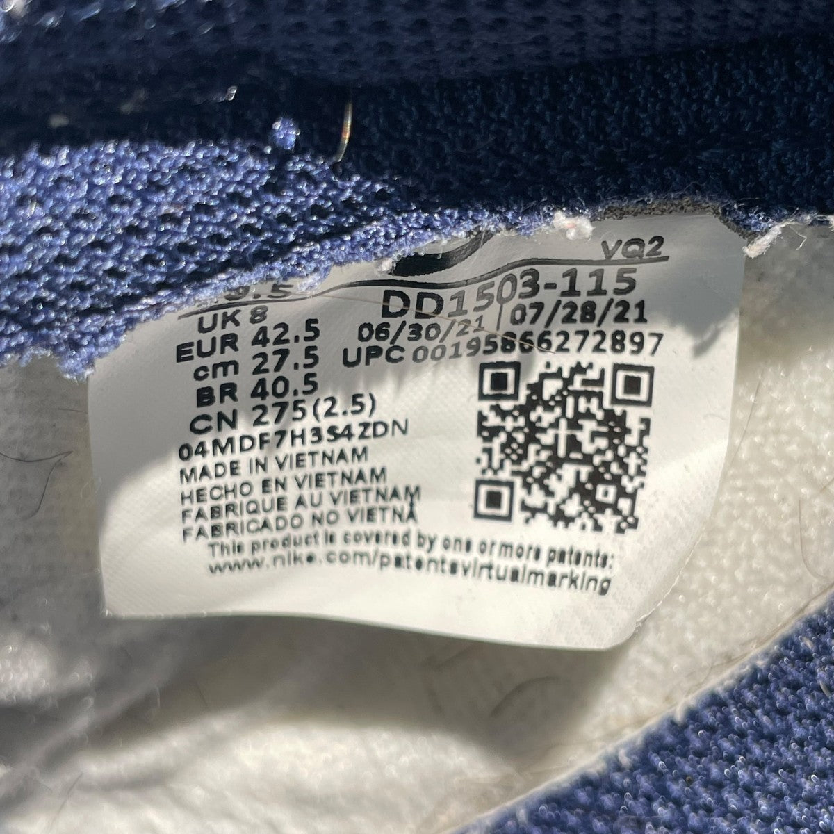 Dunk Low Vintage NavyスニーカーDD1503-115