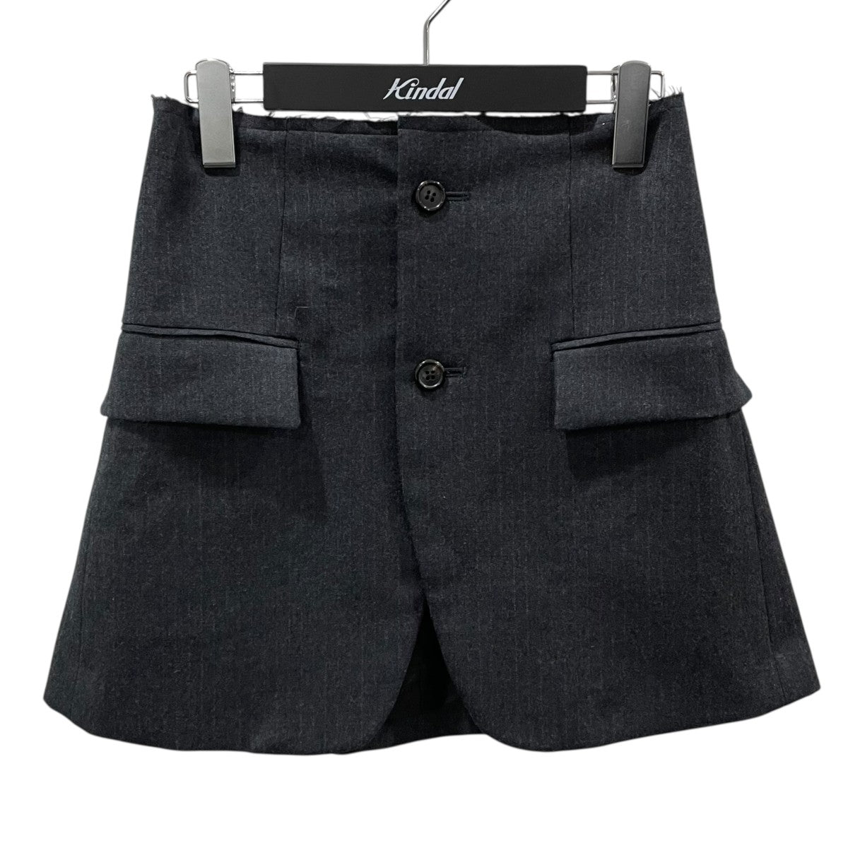 INSCRIRE 23AW ストライプ柄ミニスカート Wool Gabardine Transform Skirt ウールギャバジン トランスフォーム スカート I23AW-SK47 古着・中古-1枚目のアイテム画像