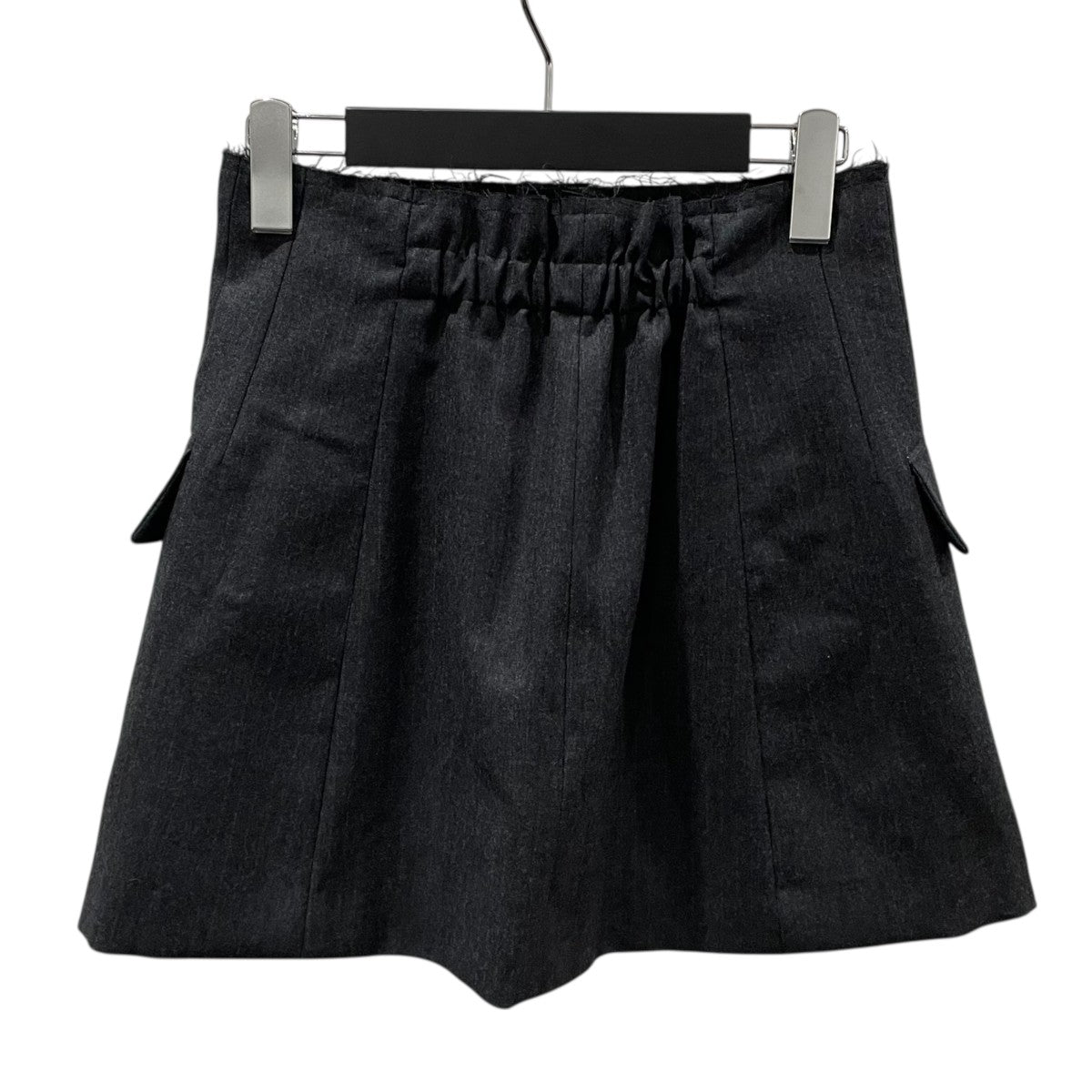 INSCRIRE 23AW ストライプ柄ミニスカート Wool Gabardine Transform Skirt ウールギャバジン トランスフォーム スカート I23AW-SK47 古着・中古-2枚目のアイテム画像