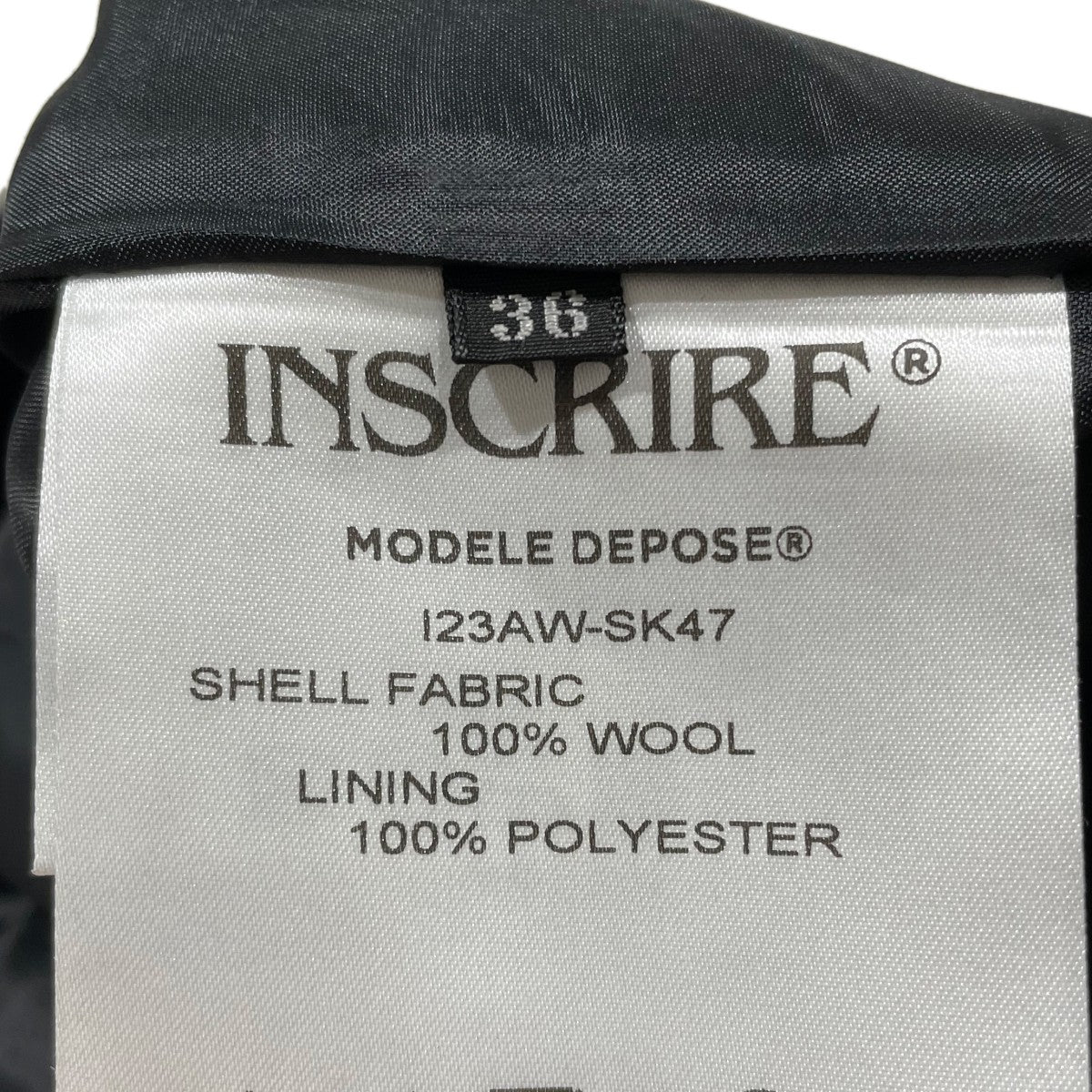 INSCRIRE 23AW ストライプ柄ミニスカート Wool Gabardine Transform Skirt ウールギャバジン トランスフォーム スカート I23AW-SK47 古着・中古-5枚目のアイテム画像