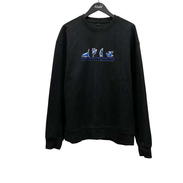 MAISON KITSUNE×ADER error フロント刺繍 スウェットBKKFWSW01BK