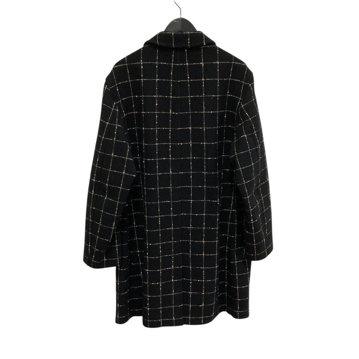 19AWWool Windowpane Overcoatチェスターコート