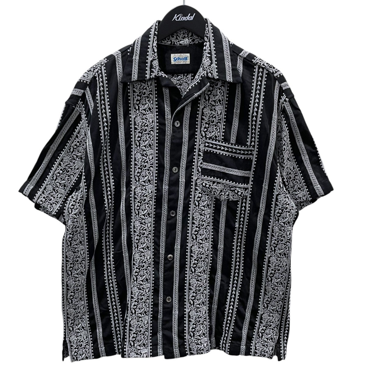Schott 24SS オープンカラー半袖シャツ HAWAIIAN SHIRT EMBROIDERY ハワイアンシャツ エンブロイダリー 782-4123011 古着・中古-1枚目のアイテム画像