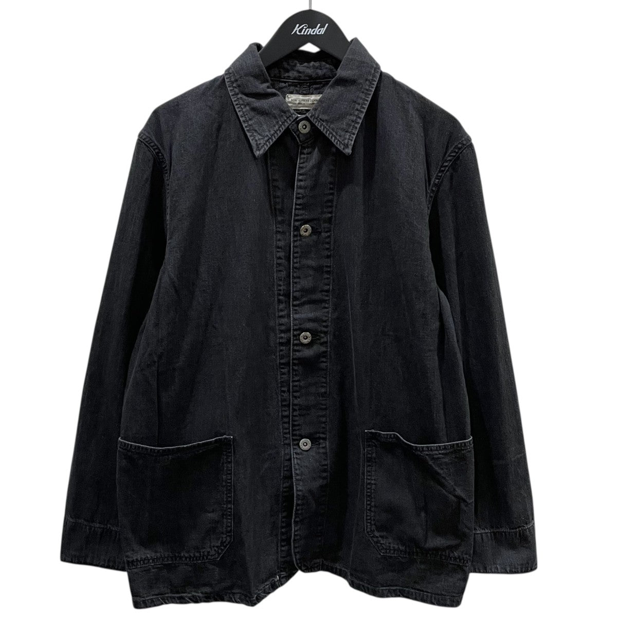 25SS デニムジャケット Black Denim Covered Jacket ブラックデニム カバードジャケット 4120400001