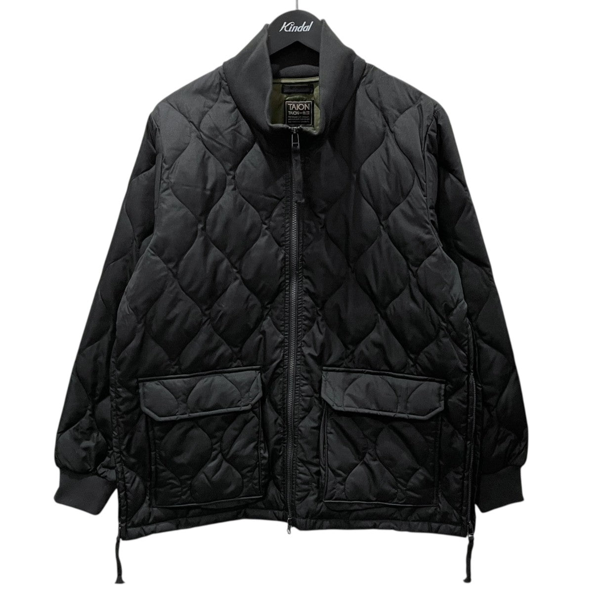 ダウンジャケット MILITARY RIB HIGH NECK W-ZIP DOWN JACKET ミリタリー リブ ハイネック ダブルジップ ダウンジャケット TAION-112ZML-1