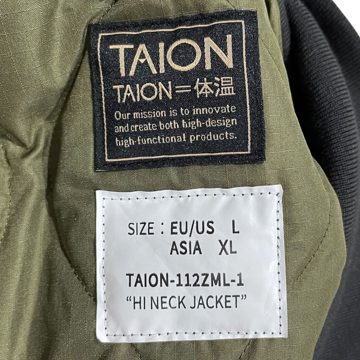 ダウンジャケット MILITARY RIB HIGH NECK W-ZIP DOWN JACKET ミリタリー リブ ハイネック ダブルジップ ダウンジャケット TAION-112ZML-1