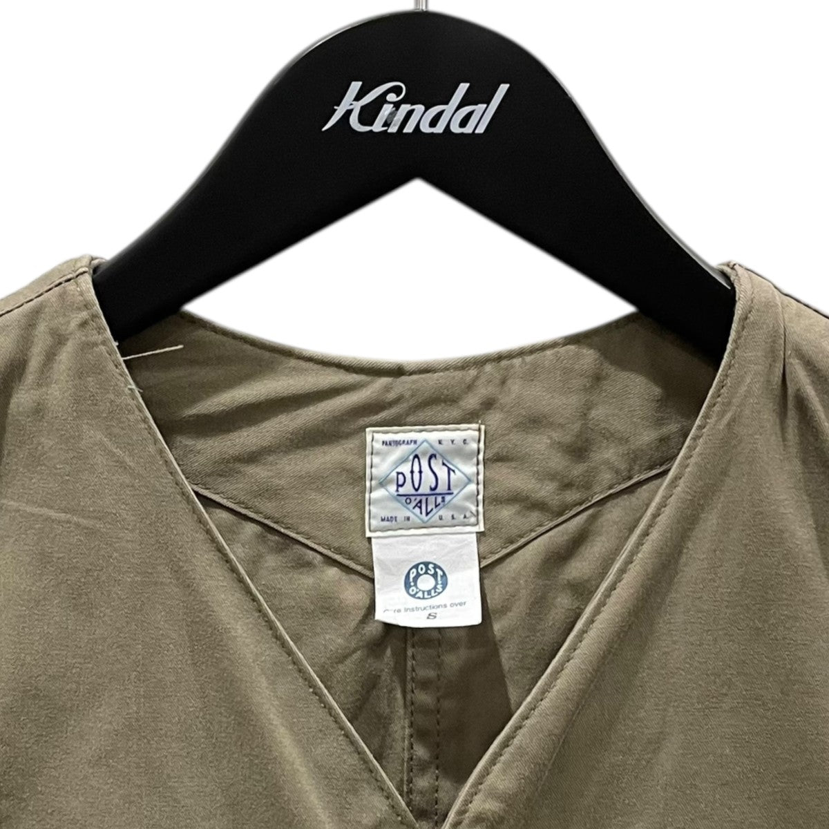美品 ポストオーバーオールズ カーキ ロイヤル トラベラー ベスト S ポストオーバーオールズ POST O'ALLS OVERALLS ロイヤルトラベラー