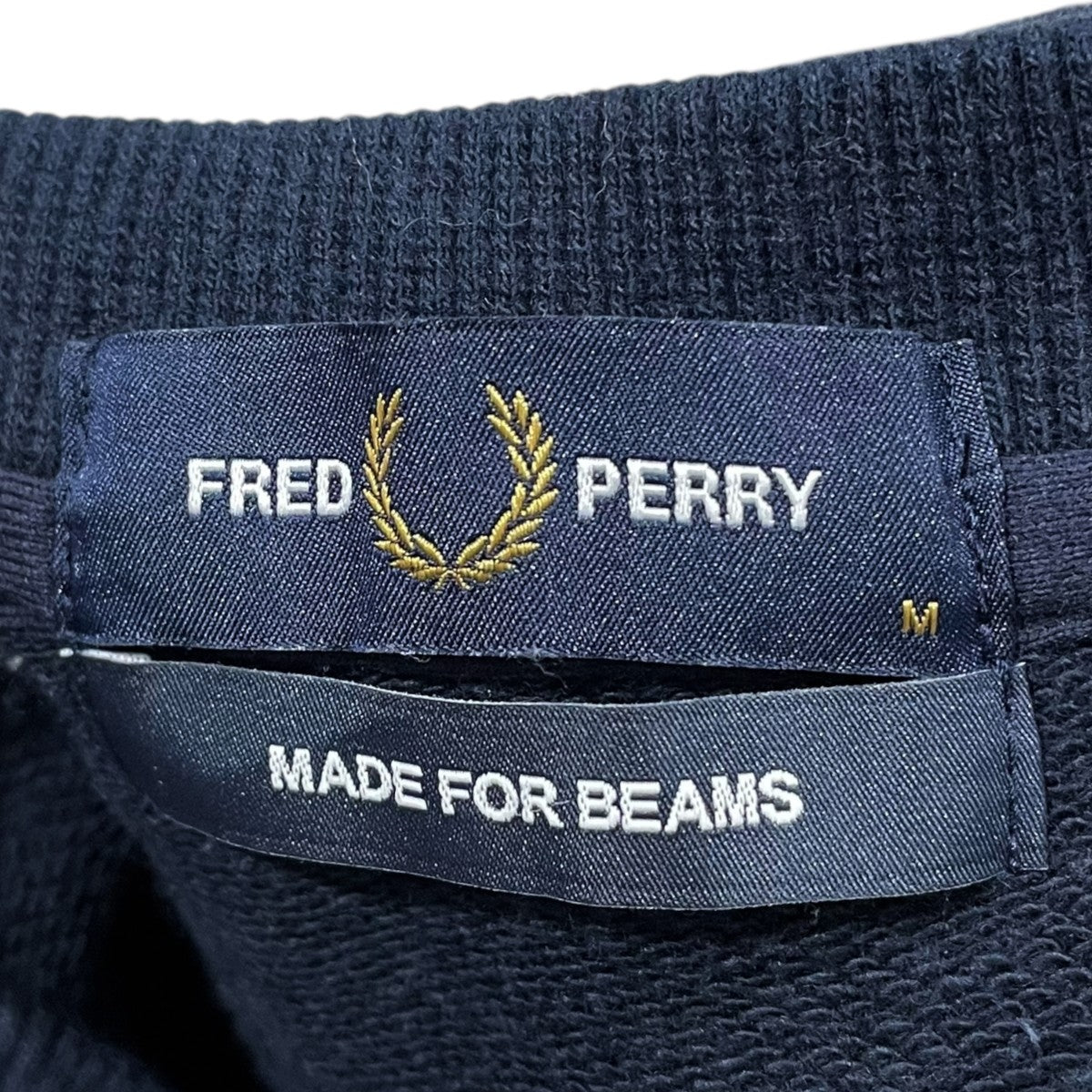 FRED PERRY×BEAMS 刺繍スウェットトレーナー Embroidery Crew Neck Sweatshirt エンブロイダリークルーネックスウェットシャツ FZ1956 古着・中古-6枚目のアイテム画像
