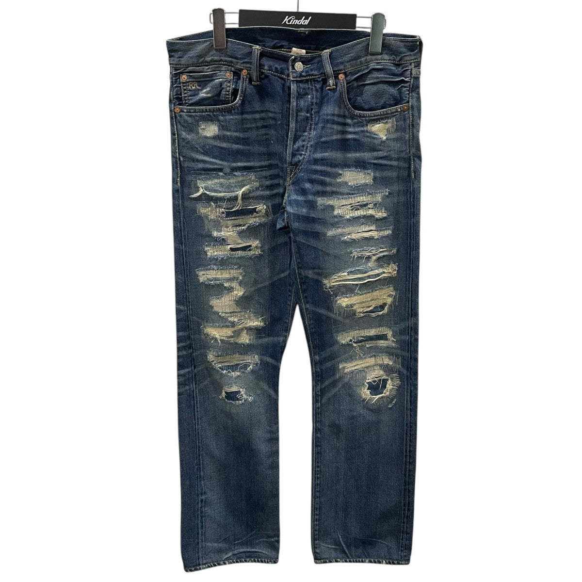 RRL 加工デニムパンツ SLIM FIT SHUTTLE WOVEN SANFORIZED スリムフィット シャトルウーブン サンフォライズド 古着・中古-1枚目のアイテム画像