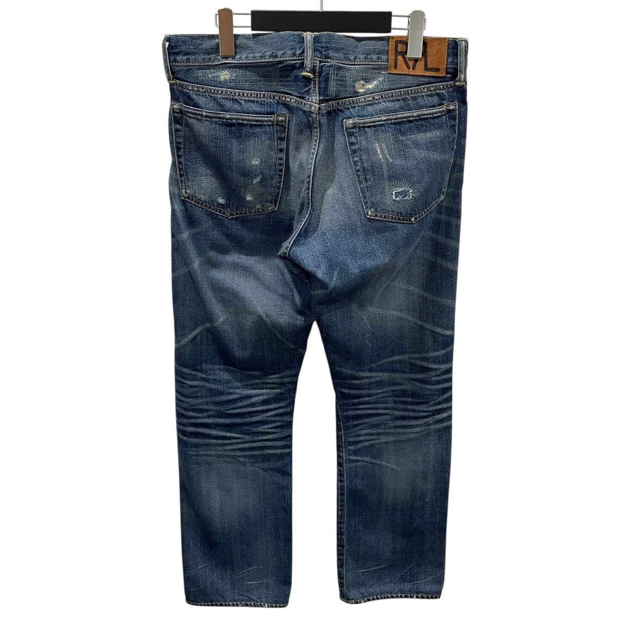 RRL 加工デニムパンツ SLIM FIT SHUTTLE WOVEN SANFORIZED スリムフィット シャトルウーブン サンフォライズド 古着・中古-2枚目のアイテム画像