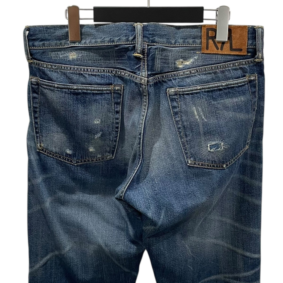 RRL 加工デニムパンツ SLIM FIT SHUTTLE WOVEN SANFORIZED スリムフィット シャトルウーブン サンフォライズド 古着・中古-4枚目のアイテム画像