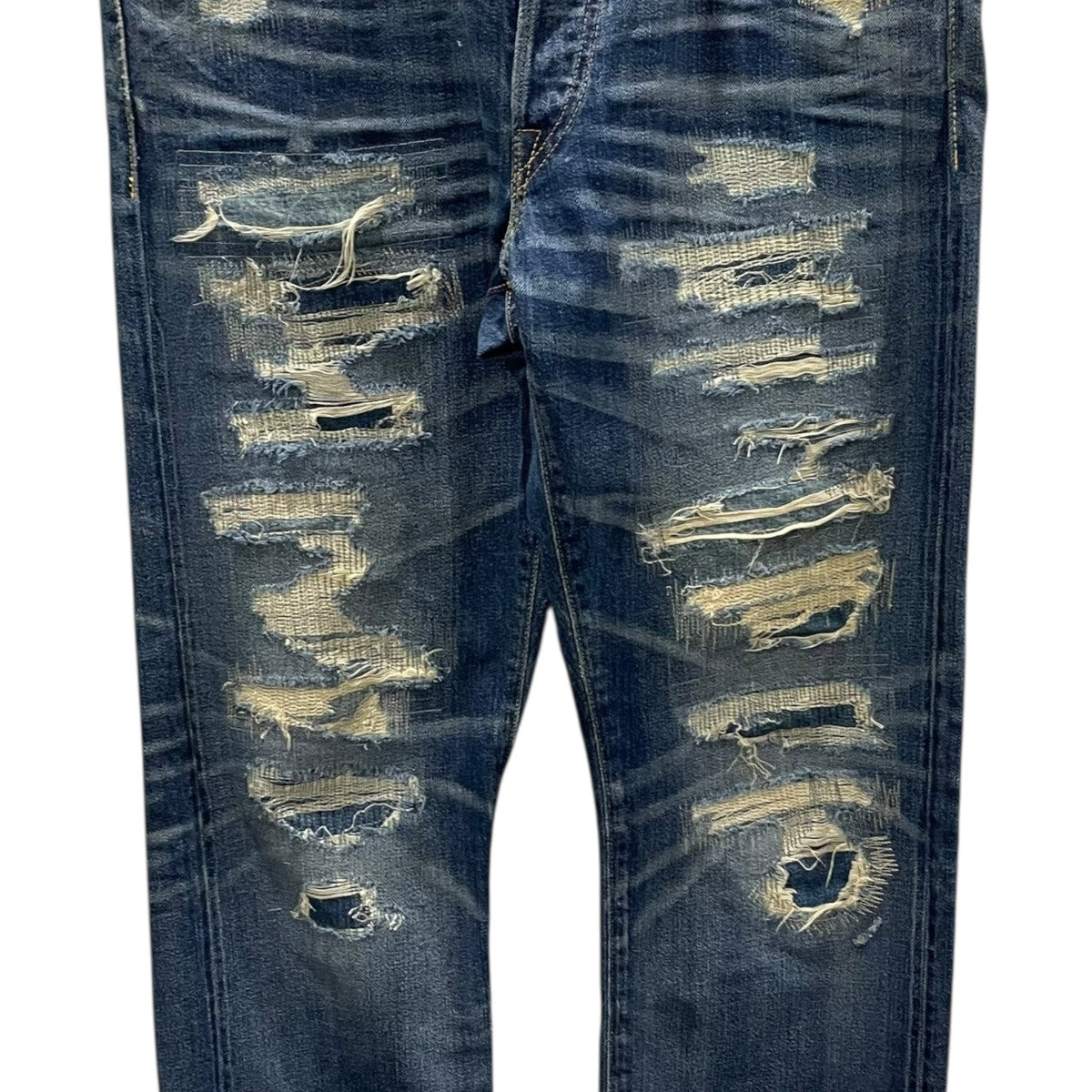 RRL 加工デニムパンツ SLIM FIT SHUTTLE WOVEN SANFORIZED スリムフィット シャトルウーブン サンフォライズド 古着・中古-5枚目のアイテム画像