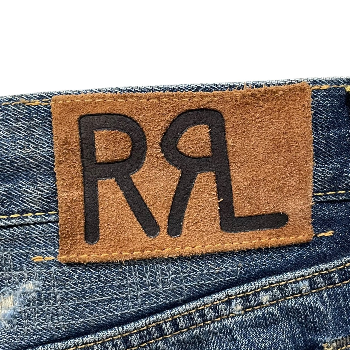 RRL 加工デニムパンツ SLIM FIT SHUTTLE WOVEN SANFORIZED スリムフィット シャトルウーブン サンフォライズド 古着・中古-7枚目のアイテム画像