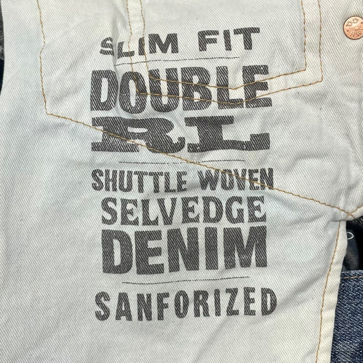RRL 加工デニムパンツ SLIM FIT SHUTTLE WOVEN SANFORIZED スリムフィット シャトルウーブン サンフォライズド 古着・中古-8枚目のアイテム画像