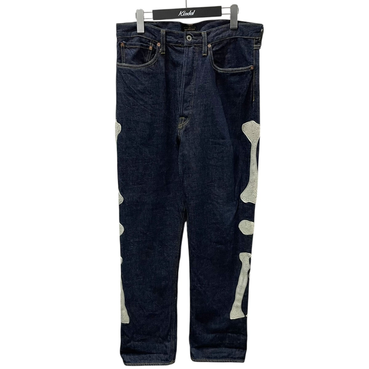 KAPITAL ホーン刺繍デニムパンツ 12．5oz Denim Mexican Tuxedo 5P OKAGILLY 12．5オンス デニム メキシカンタキシード ファイブポケット オカギリー EK-1528LPA 古着・中古-1枚目のアイテム画像