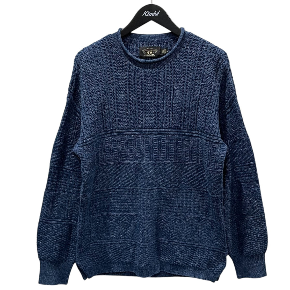 RRL インディゴ コットン ワッフル ニット セーター Indigo Cotton Waffle Knit Sweater 782959824001 古着・中古-1枚目のアイテム画像