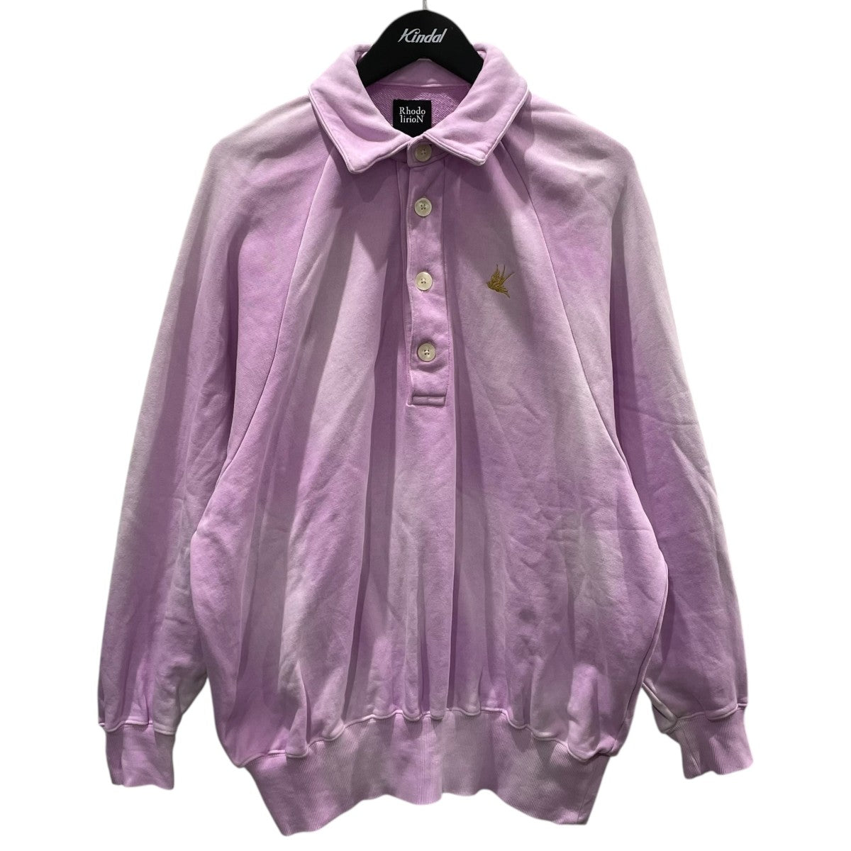 RhodolirioN×IMA：ZINE 24AW ヴィンテージ加工ポロスウェットトレーナー Polo Sweatshirt (Damaged) ポロスウェットシャツ PS1096 古着・中古-1枚目のアイテム画像