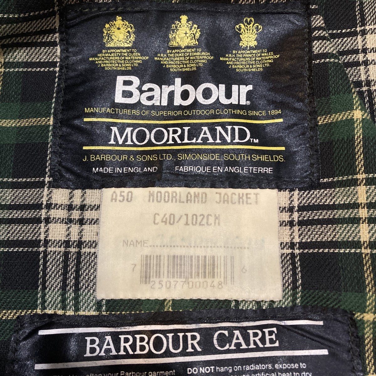 MOORLAND JACKETオイルジャケット