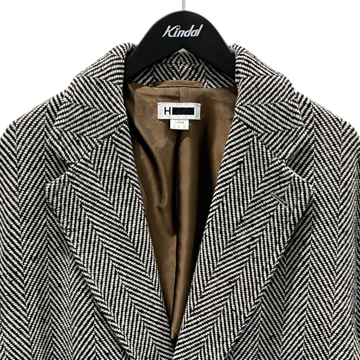 18AW ロングコート H HERRINGBONE TWEED BIG COAT エイチ ヘリンボーン ツイード ビッグコート 1225-139-8033