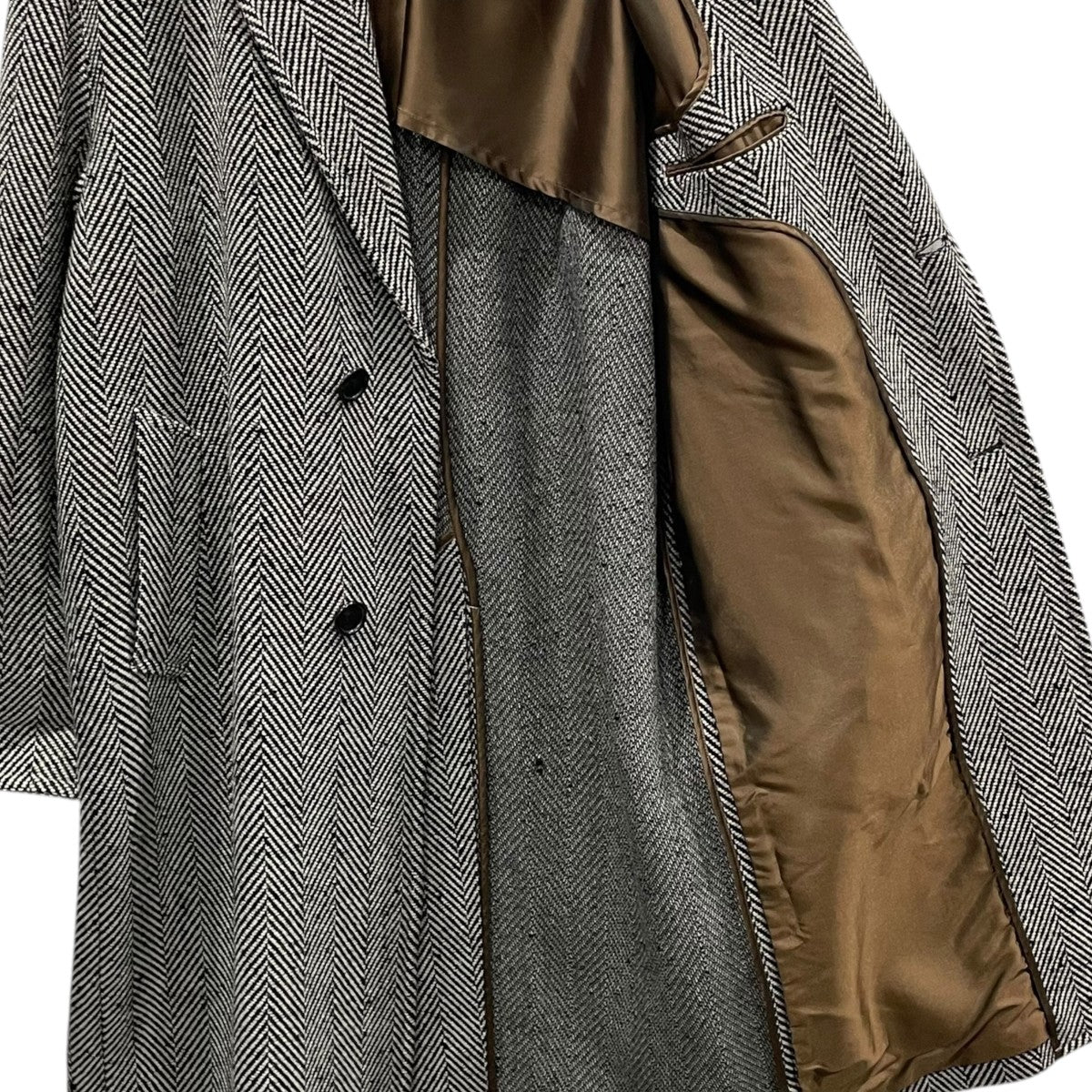 18AW ロングコート H HERRINGBONE TWEED BIG COAT エイチ ヘリンボーン ツイード ビッグコート 1225-139-8033