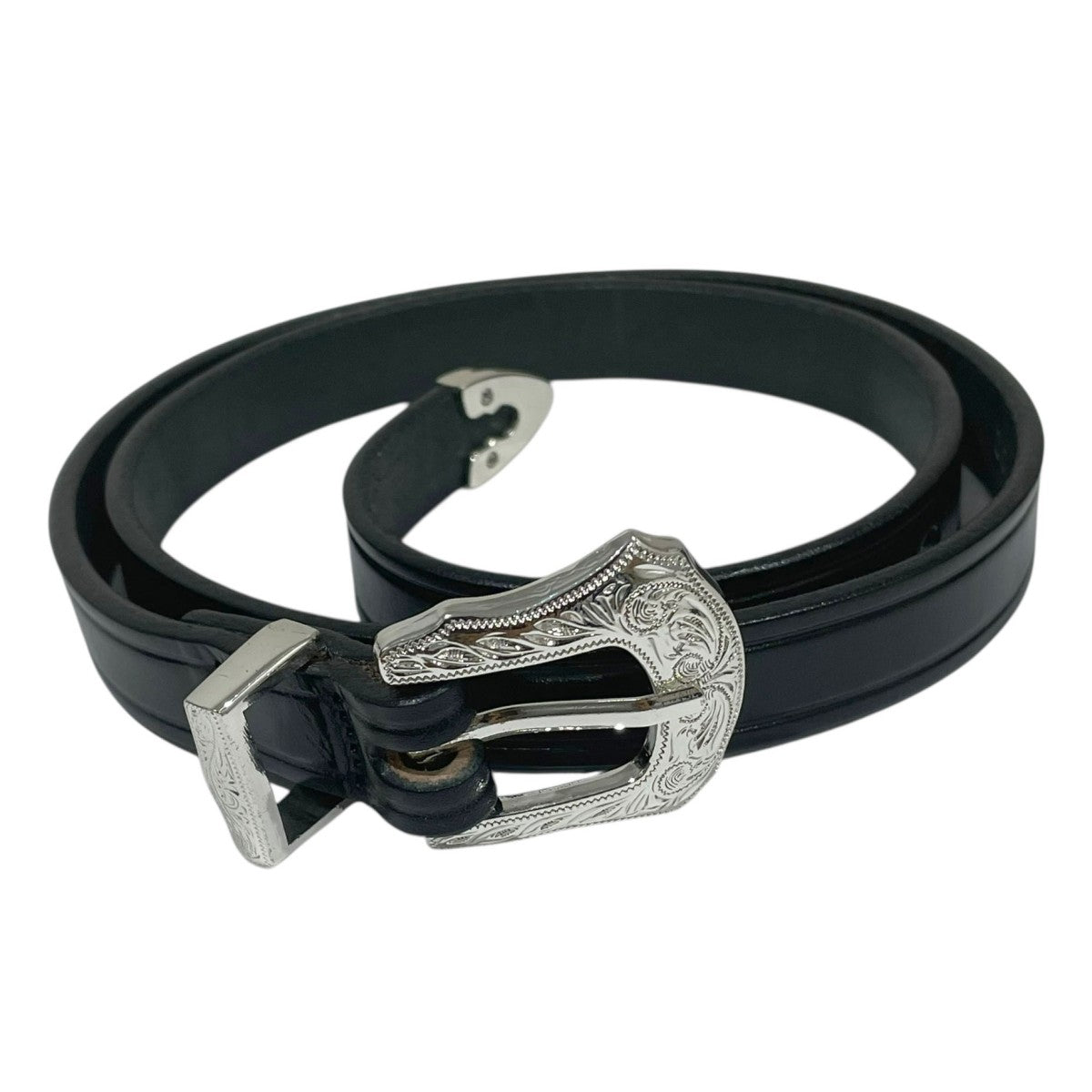 tory leather レザーベルト 3／4 inch 3-Piece Silver Buckle Set Belt 2244 古着・中古-1枚目のアイテム画像