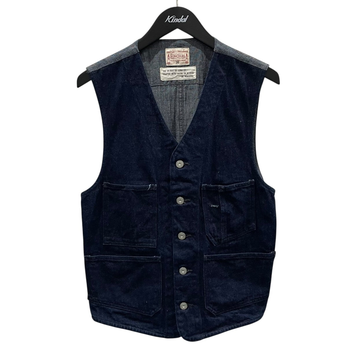 BONCOURA デニムベスト Work Gilet Denim ワークジレ デニム 古着・中古-1枚目のアイテム画像