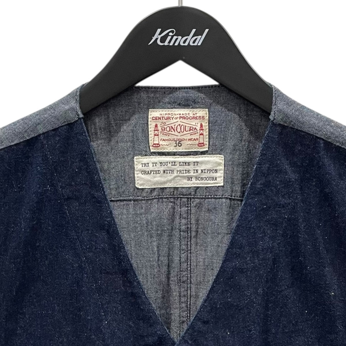 BONCOURA デニムベスト Work Gilet Denim ワークジレ デニム 古着・中古-3枚目のアイテム画像