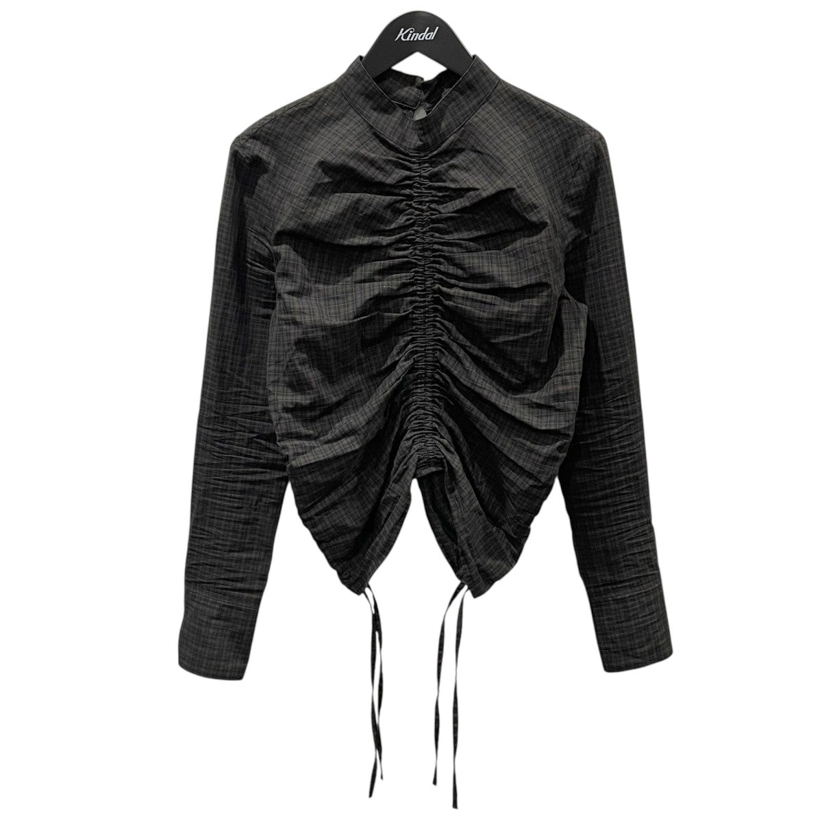 TODAYFUL 25AW チャック柄ギャザーシャツ Checkgather Compact Blouse チェックギャザーコンパクトブラウス 12520419 古着・中古-2枚目のアイテム画像