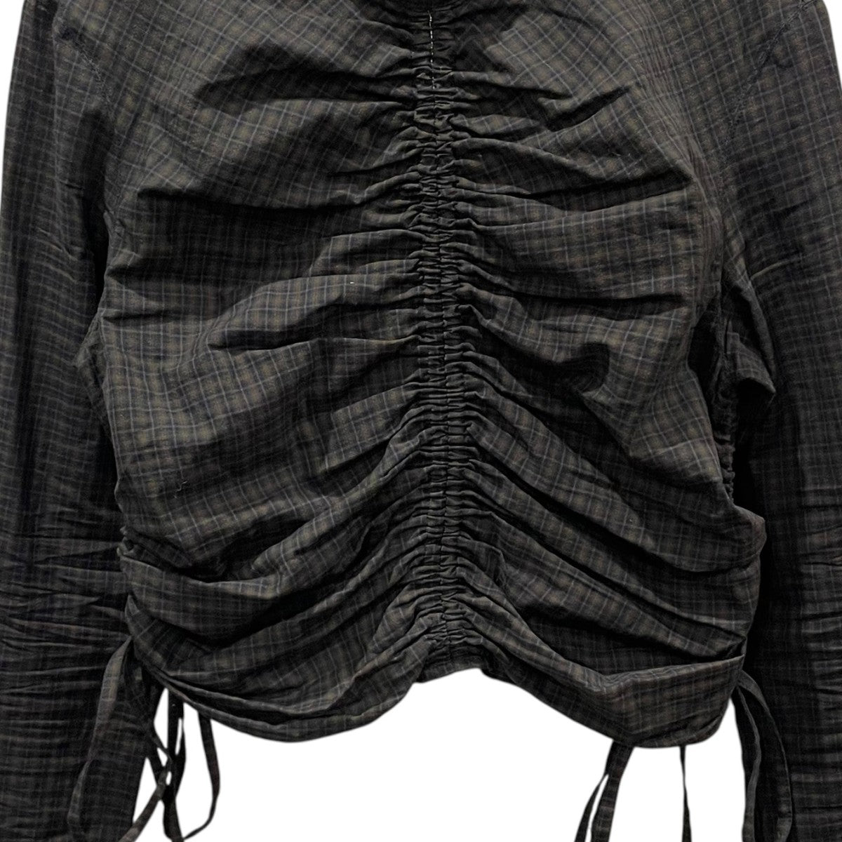 TODAYFUL 25AW チャック柄ギャザーシャツ Checkgather Compact Blouse チェックギャザーコンパクトブラウス 12520419 古着・中古-4枚目のアイテム画像