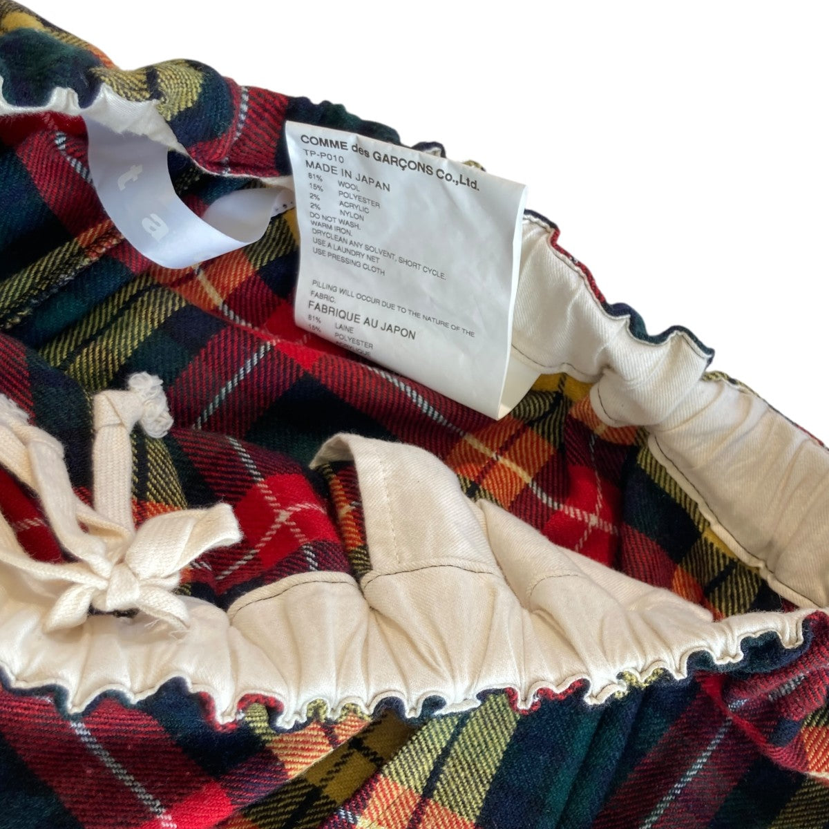 TAO COMME des GARCONS(タオコムデギャルソン) 25AWチェックワイド