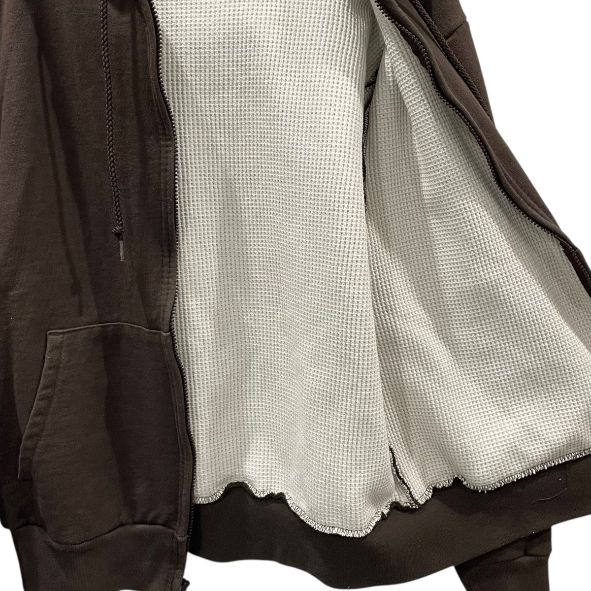 CAMBER(キャンバー) 裏地サーマル ジップアップパーカー ブラウン