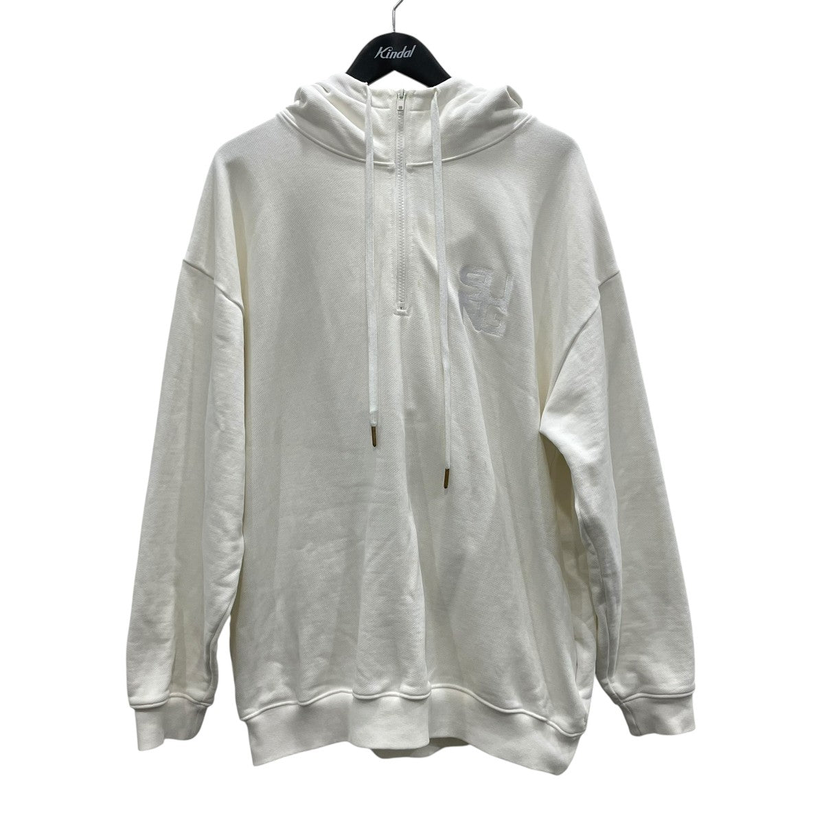 Large rubber logo half zip hoodie長袖パーカーSU3S0130