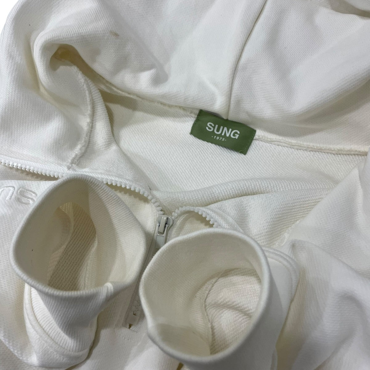 Large rubber logo half zip hoodie長袖パーカーSU3S0130