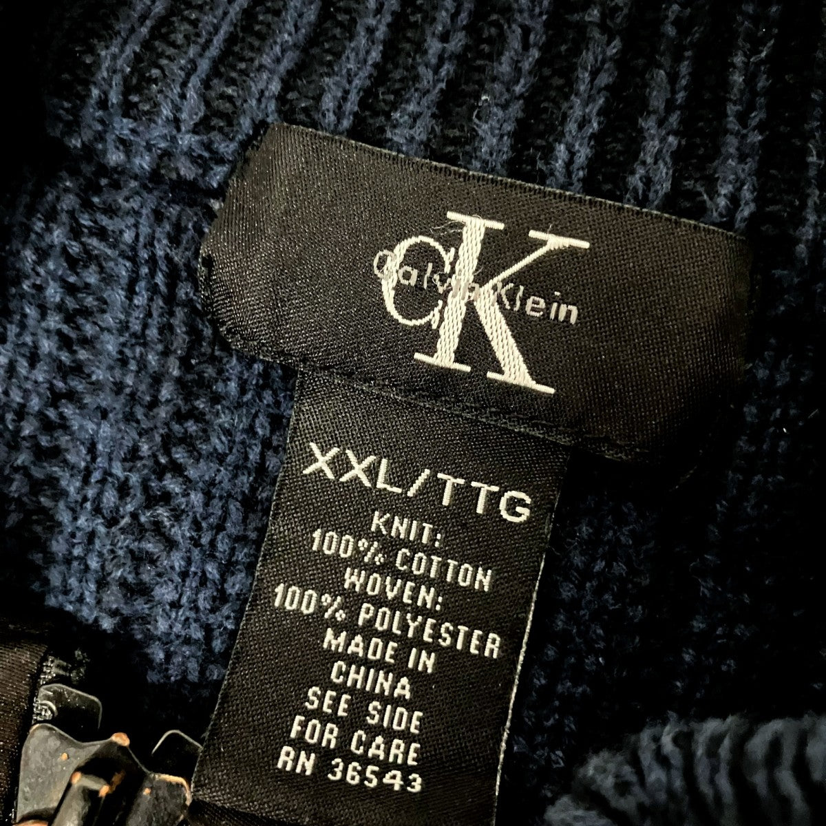 ck Calvin Klein ZIP UPジップニット 古着・中古-5枚目のアイテム画像
