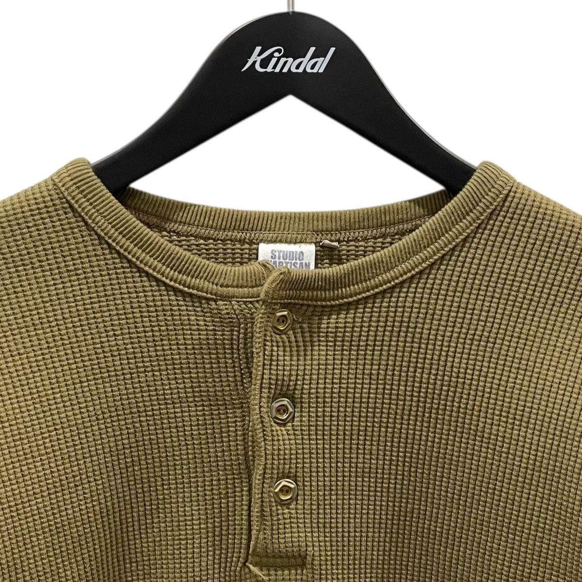 ヘンリーネックカットソー ヘビーサーマルヘンリー長袖Tシャツ