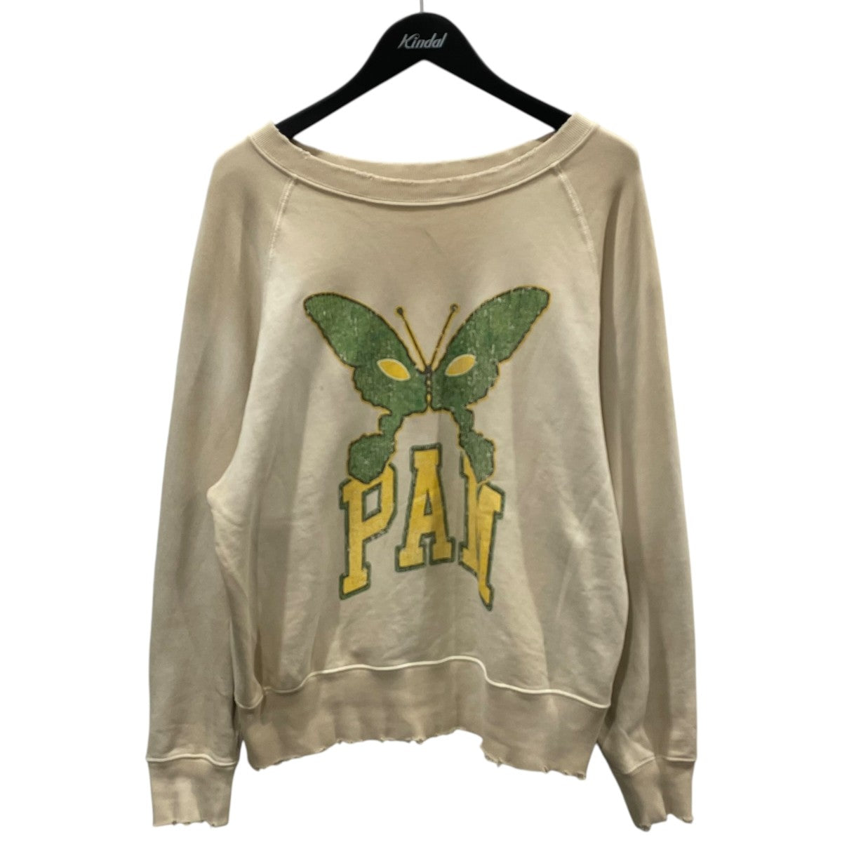 23SS 加工スウェットトレーナー DAMEGE FLOCKY PRINT CREWNECK SWEAT ダメージ フロッキー プリント クルーネック スウェット11-13-0301-146