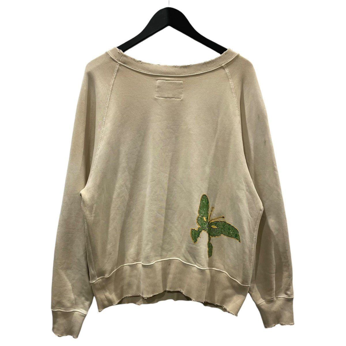 23SS 加工スウェットトレーナー DAMEGE FLOCKY PRINT CREWNECK SWEAT ダメージ フロッキー プリント クルーネック スウェット11-13-0301-146